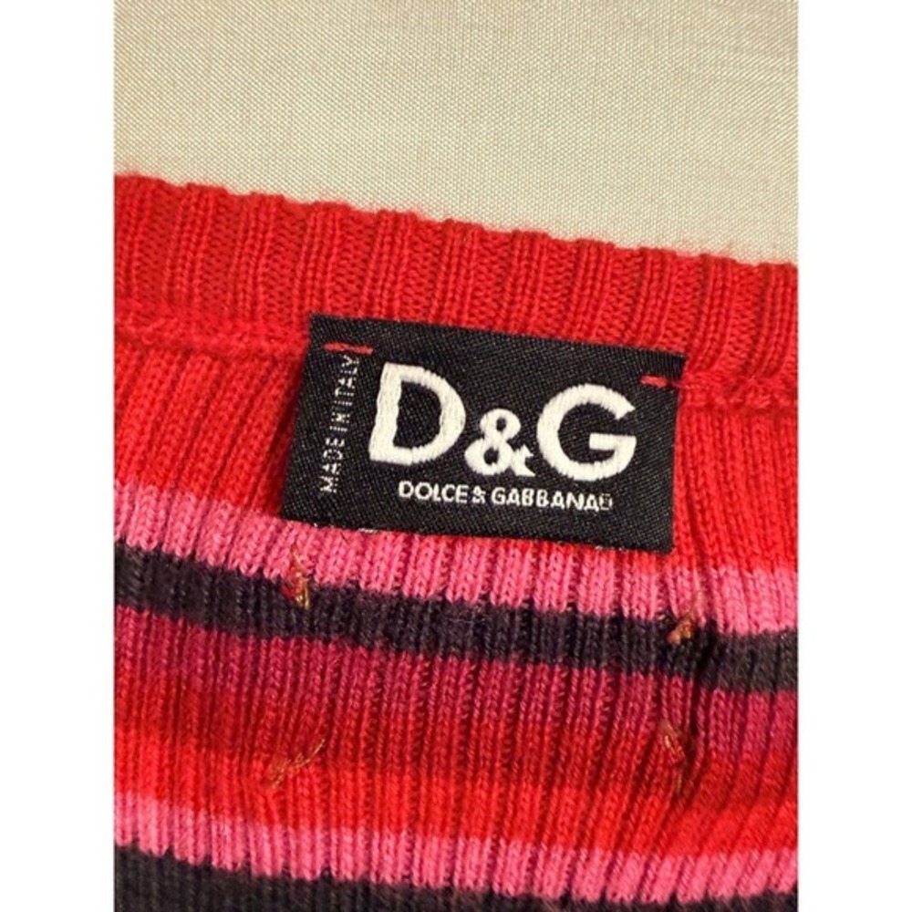 D&G Dolce Gabbana striped knit top L couture elegant elevated basics - Picture 6 of 9